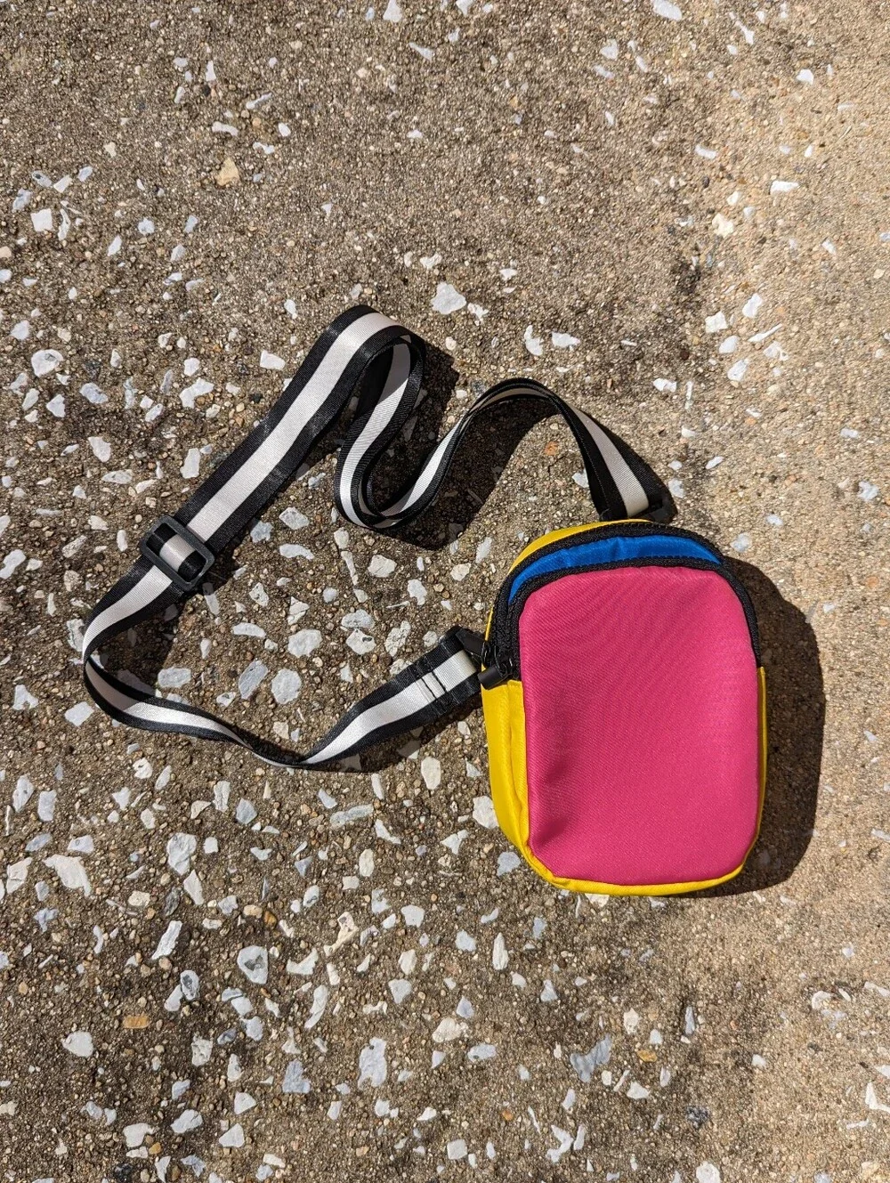 Small Colorblock Kids Crossbody Pouch - Pink, Yellow & Blue